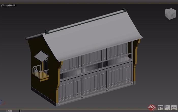 两层详细的住宅民居建筑3d模型