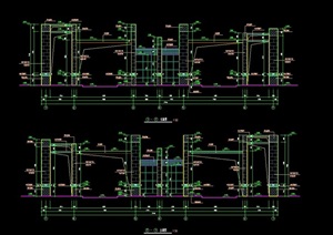 某现代风格景观大门素材cad施工图