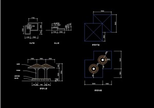 景观亭双亭素材设计cad施工图