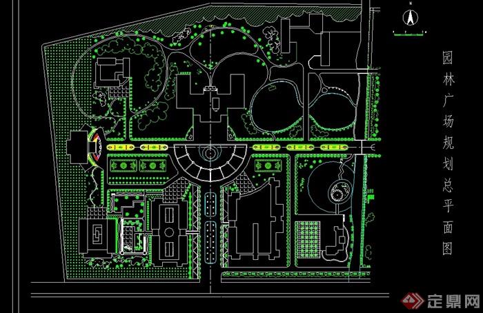 广场规划景观绿化设计CAD方案