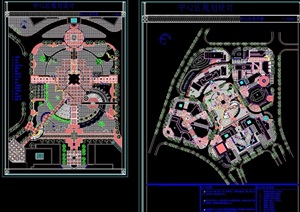 某现代详细中心广场景观绿化设计CAD方案