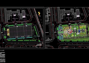 独特整体广场景观绿化设计CAD方案