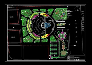 现代独特广场景观绿化设计CAD方案
