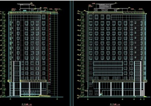 现代风格地下1地上15层旅馆设计cad施工图
