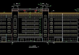 现代地下1地上7层旅社建筑设计cad施工图含各层楼梯平面图