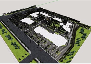 园林景观详细的住宅小区景观素材设计SU(草图大师)模型