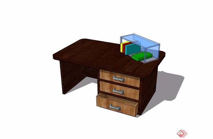 现代风格书桌详细完整设计su模型