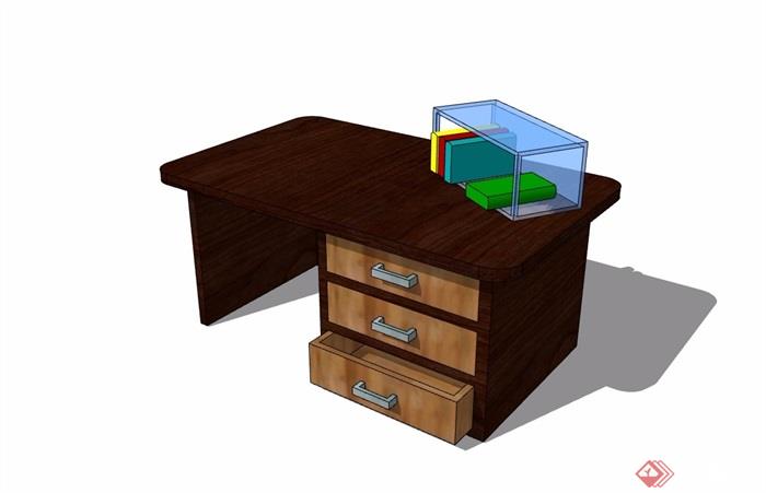 现代风格书桌详细完整设计su模型