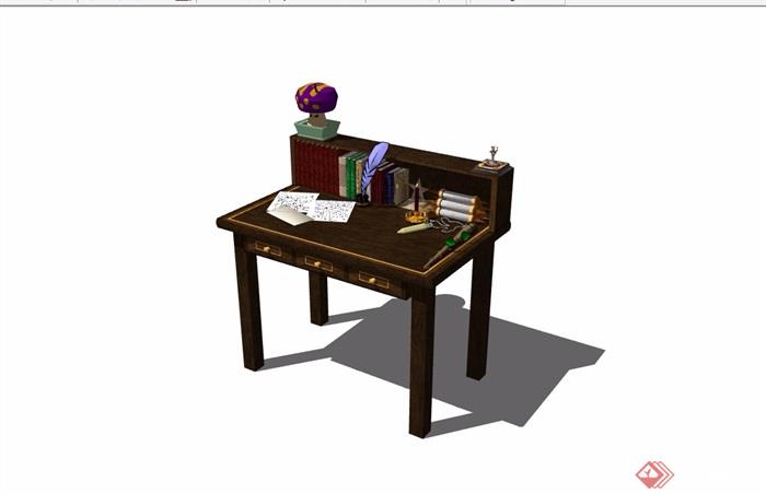现代书桌详细完整设计su模型