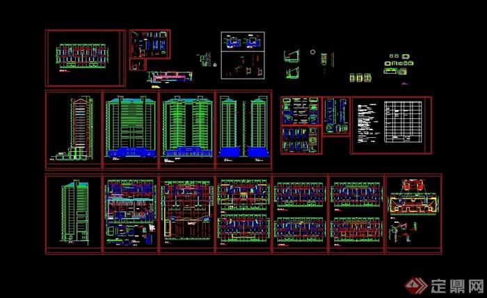 高层住宅楼全套建cad施工图