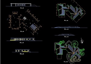 单层会所会馆建筑设计cad方案图