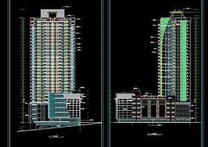 32层高层住宅建筑楼详细设计cad施工图