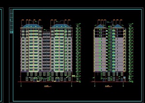 湘江明珠高层住宅建筑设计cad平立面图