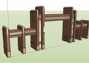 新古典风格简单的大门设计SU(草图大师)模型