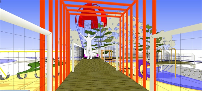 现代创意彩色儿童乐园儿童游乐园儿童活动场(1)