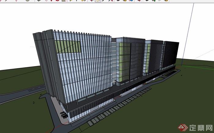 现代风格高层办公建筑楼设计su模型