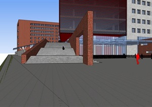 简约的现代主义，红砖校园设计