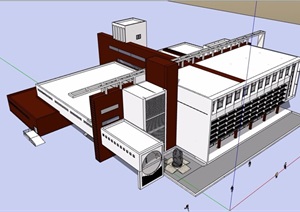 现代风格学校图书馆建筑素材设计SU(草图大师)模型