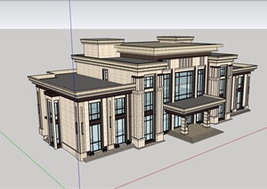 某详细的完整会所建筑楼设计SU(草图大师)模型