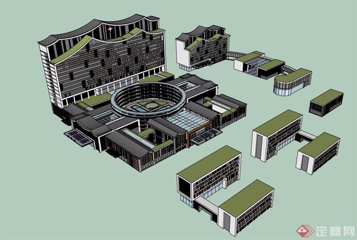 某详细的完整医疗医院建筑设计su模型
