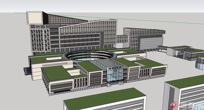 某详细的独特医院建筑楼设计su模型