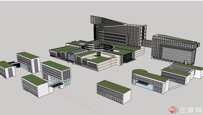某详细的独特医院建筑楼设计su模型