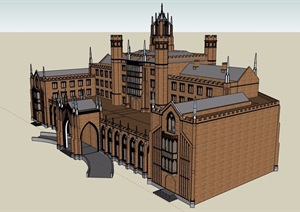 欧式酒店建筑设计SU(草图大师)模型