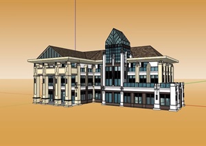 欧式风格两套详细的完整别墅住宅设计SU(草图大师)模型