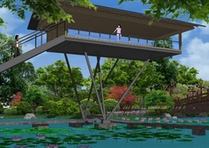 013中心湖区游园景观模型
