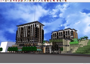 某详细的商业住宅建筑楼设计SU(草图大师)模型