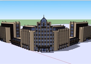 新古典风格详细的完整多层酒店设计SU(草图大师)模型
