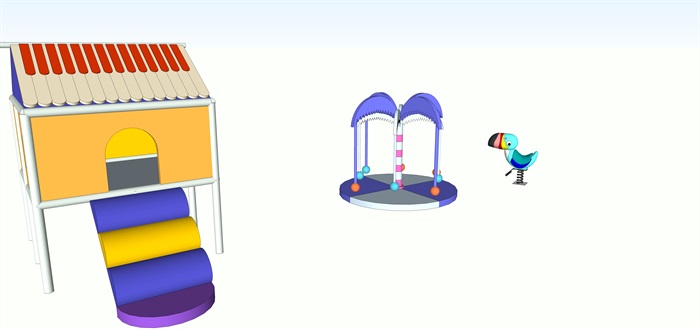 儿童娱乐乐园内大型玩具su模型(3)