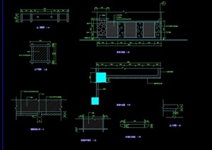 园林景观节点景墙素材设计cad施工图