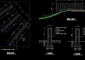 园林景观详细的完整景墙素材cad施工图