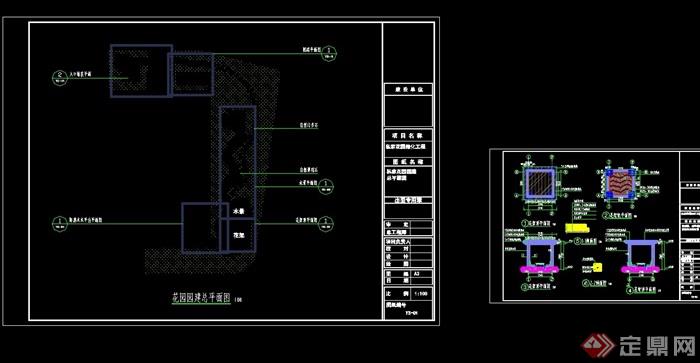 别墅庭院园林景观工程cad施工图