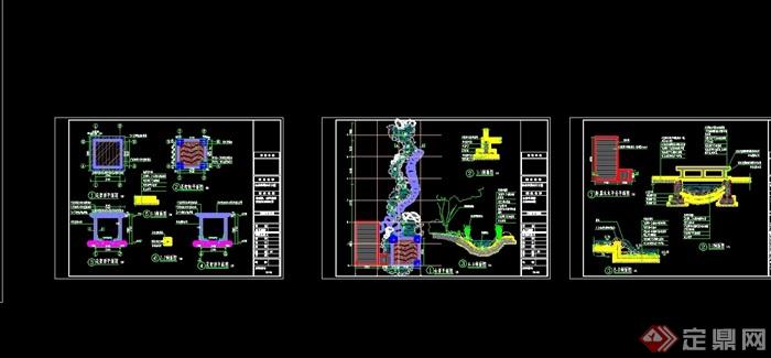 别墅庭院园林景观工程cad施工图