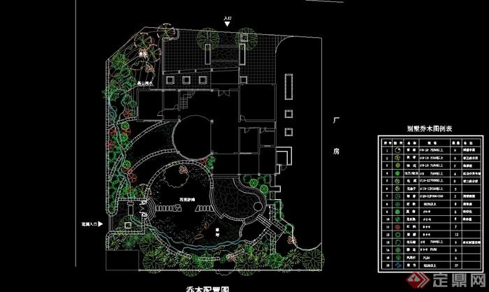 别墅景观设计cad方案总图(天正打开)