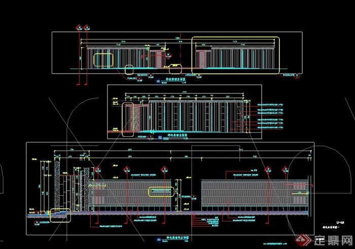 详细的特色景墙cad详图