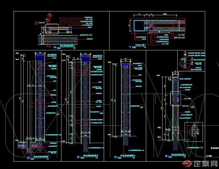 详细的特色景墙cad详图