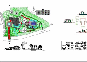 某山庄别墅景观设计cad施工图