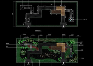 详细的单位绿化及屋顶花园绿化cad施工图