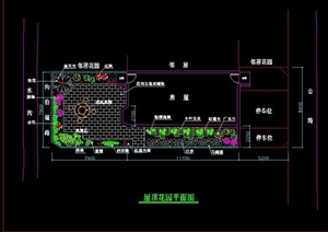 某小区屋顶花园详细景观设计cad方案