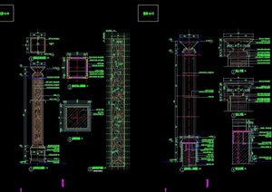 详细的整体完整景观灯柱设计cad施工图天正打开