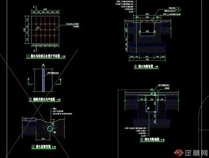 详细的完整排水沟cad详图天正打开