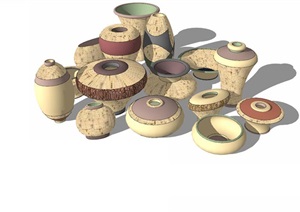 陶罐— (8)模型丰富详细，材质贴图清晰，具有很高的学习参考价值，值得下载