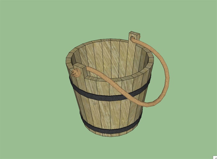 带绳柄的木水桶(2)