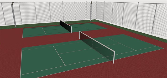 网球场室外精品su模型(3)