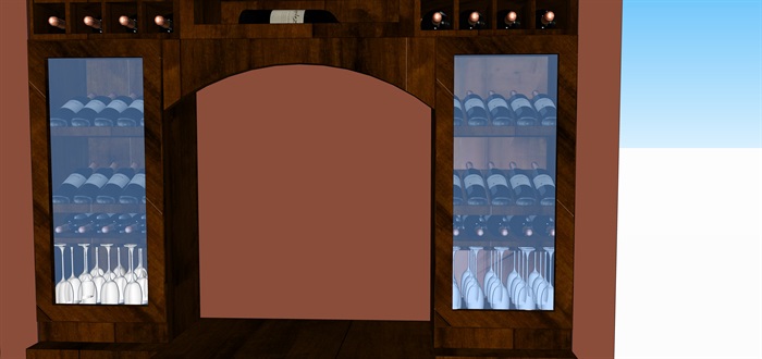 酒柜酒杯红酒精品模型su(3)