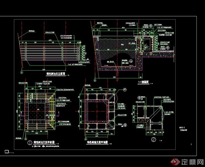 园林节点树池素材设计cad施工图
