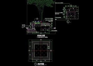园林景观树池素材设计cad施工图